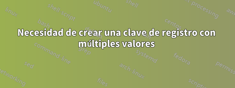 Necesidad de crear una clave de registro con múltiples valores