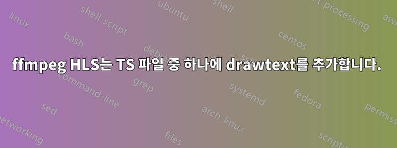 ffmpeg HLS는 TS 파일 중 하나에 drawtext를 추가합니다.