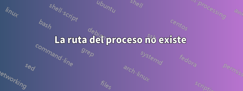 La ruta del proceso no existe