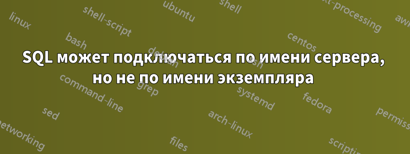 SQL может подключаться по имени сервера, но не по имени экземпляра