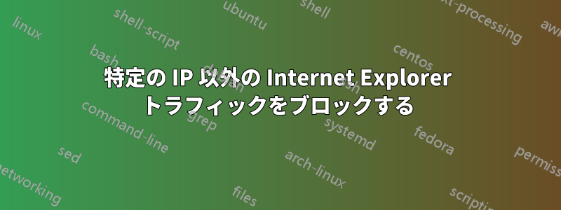 特定の IP 以外の Internet Explorer トラフィックをブロックする