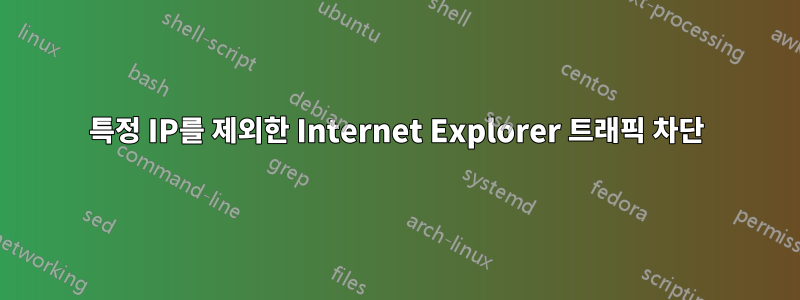 특정 IP를 제외한 Internet Explorer 트래픽 차단