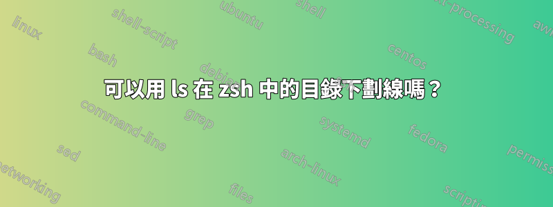 可以用 ls 在 zsh 中的目錄下劃線嗎？