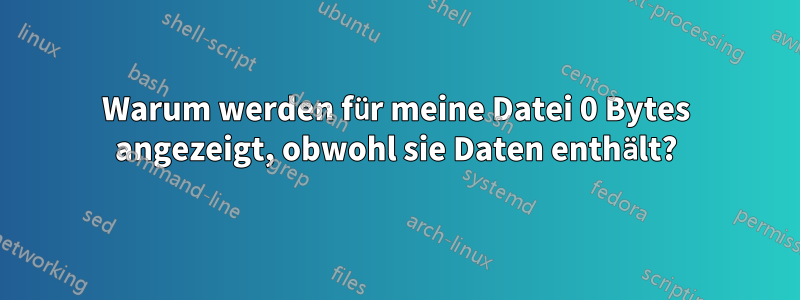 Warum werden für meine Datei 0 Bytes angezeigt, obwohl sie Daten enthält?