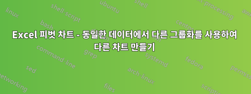 Excel 피벗 차트 - 동일한 데이터에서 다른 그룹화를 사용하여 다른 차트 만들기