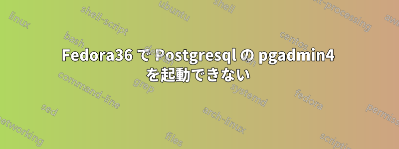 Fedora36 で Postgresql の pgadmin4 を起動できない