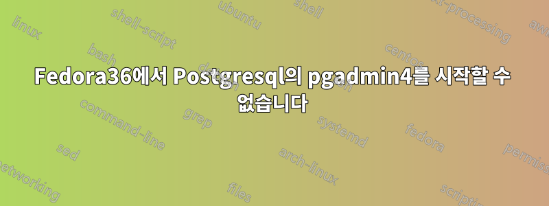 Fedora36에서 Postgresql의 pgadmin4를 시작할 수 없습니다