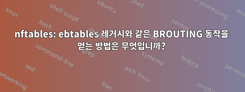 nftables: ebtables 레거시와 같은 BROUTING 동작을 얻는 방법은 무엇입니까?