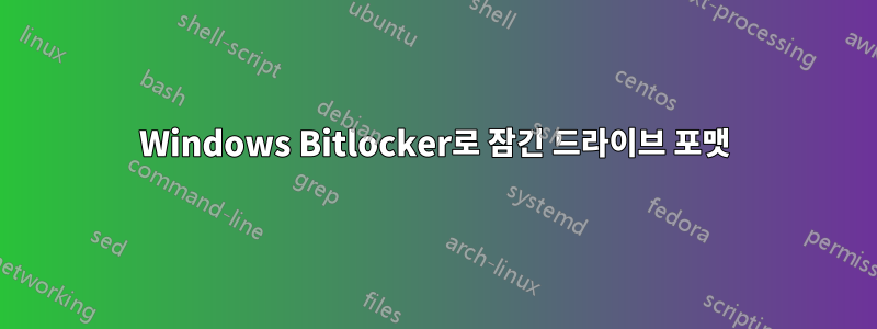 Windows Bitlocker로 잠긴 드라이브 포맷