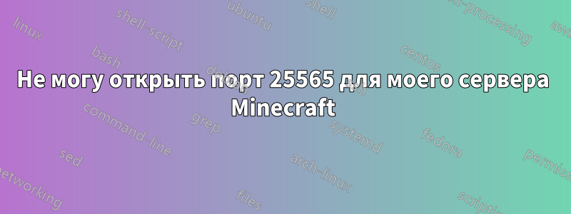 Не могу открыть порт 25565 для моего сервера Minecraft