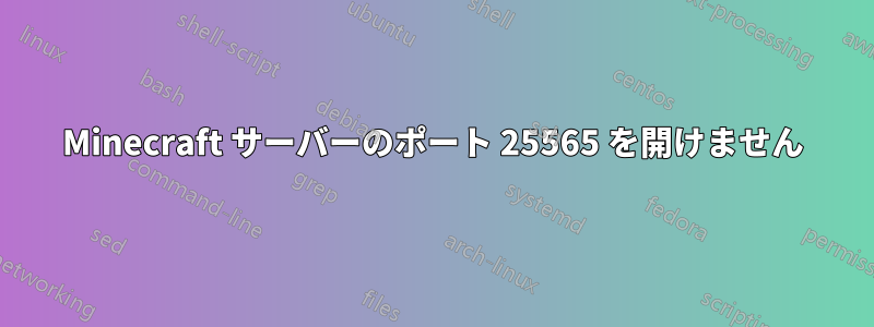 Minecraft サーバーのポート 25565 を開けません