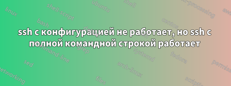 ssh с конфигурацией не работает, но ssh с полной командной строкой работает