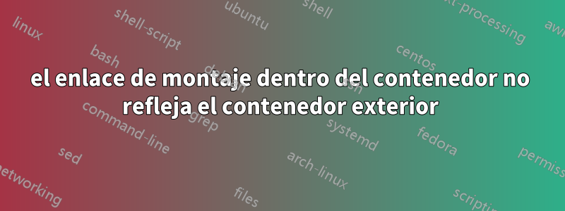 el enlace de montaje dentro del contenedor no refleja el contenedor exterior