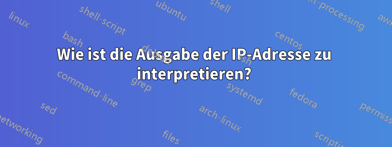 Wie ist die Ausgabe der IP-Adresse zu interpretieren?