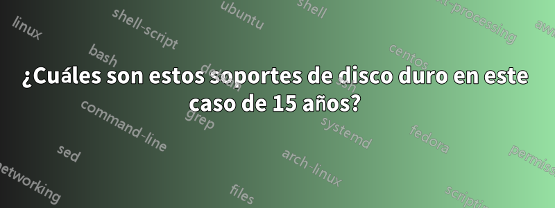 ¿Cuáles son estos soportes de disco duro en este caso de 15 años?