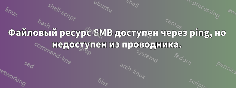 Файловый ресурс SMB доступен через ping, но недоступен из проводника.