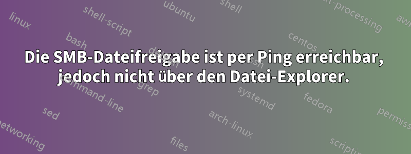 Die SMB-Dateifreigabe ist per Ping erreichbar, jedoch nicht über den Datei-Explorer.