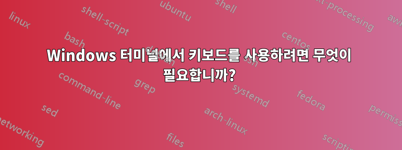 Windows 터미널에서 키보드를 사용하려면 무엇이 필요합니까?