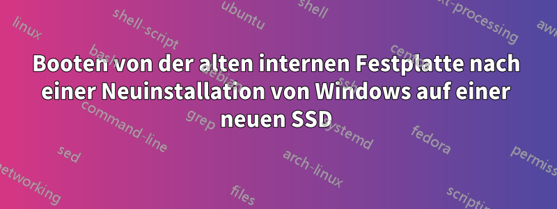 Booten von der alten internen Festplatte nach einer Neuinstallation von Windows auf einer neuen SSD