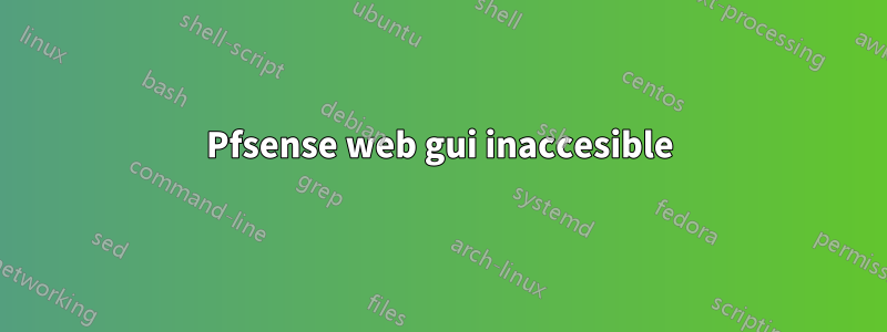 Pfsense web gui inaccesible