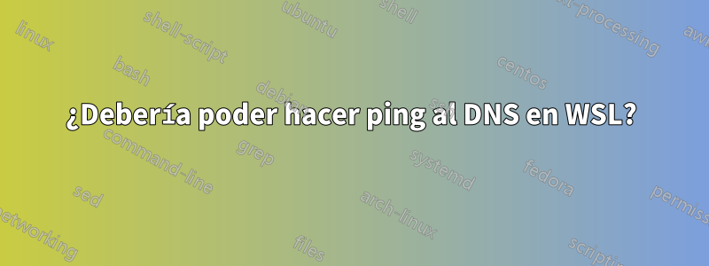 ¿Debería poder hacer ping al DNS en WSL?