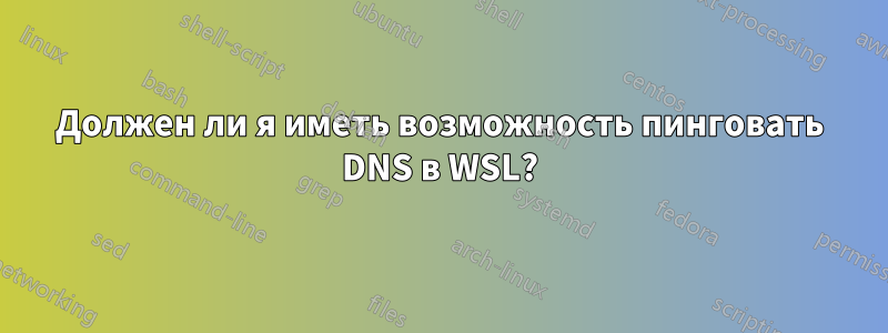 Должен ли я иметь возможность пинговать DNS в WSL?