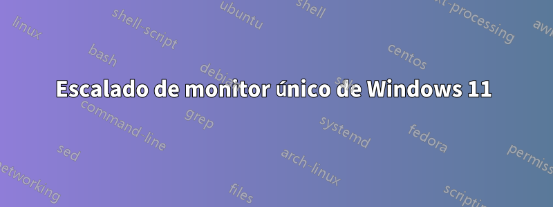 Escalado de monitor único de Windows 11