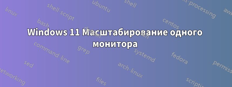 Windows 11 Масштабирование одного монитора