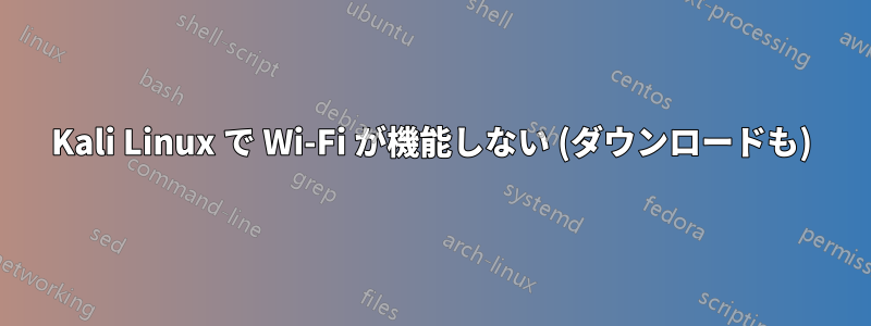 Kali Linux で Wi-Fi が機能しない (ダウンロードも)