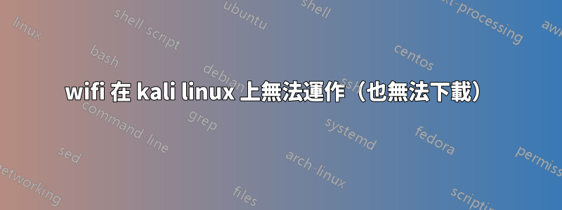 wifi 在 kali linux 上無法運作（也無法下載）