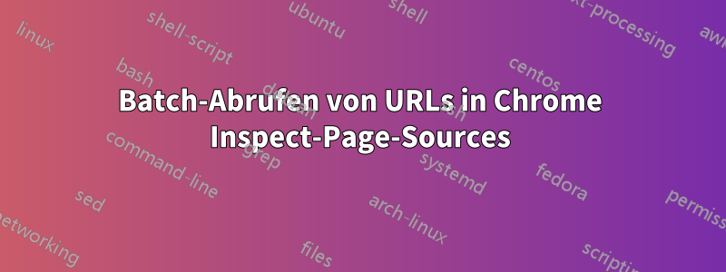 Batch-Abrufen von URLs in Chrome Inspect-Page-Sources