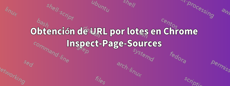 Obtención de URL por lotes en Chrome Inspect-Page-Sources