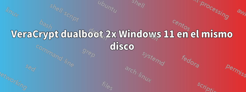 VeraCrypt dualboot 2x Windows 11 en el mismo disco