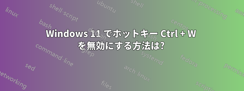 Windows 11 でホットキー Ctrl + W を無効にする方法は?