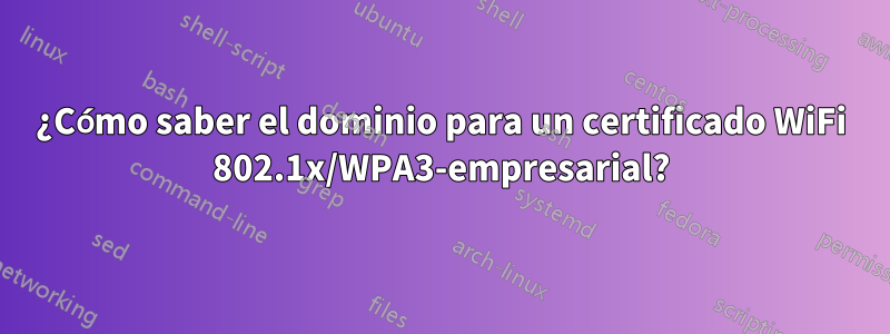 ¿Cómo saber el dominio para un certificado WiFi 802.1x/WPA3-empresarial?