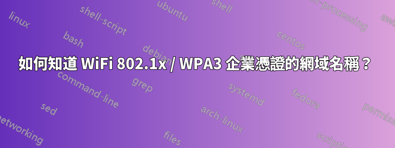 如何知道 WiFi 802.1x / WPA3 企業憑證的網域名稱？