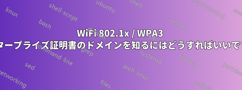 WiFi 802.1x / WPA3 エンタープライズ証明書のドメインを知るにはどうすればいいですか?