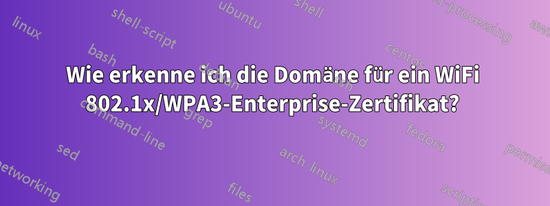 Wie erkenne ich die Domäne für ein WiFi 802.1x/WPA3-Enterprise-Zertifikat?