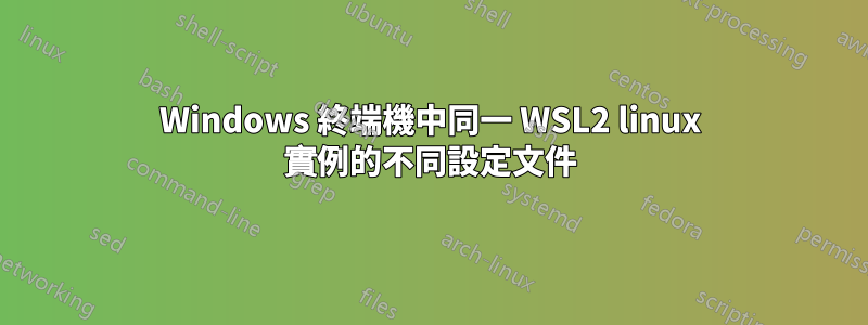 Windows 終端機中同一 WSL2 linux 實例的不同設定文件