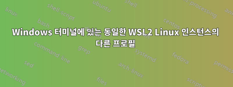 Windows 터미널에 있는 동일한 WSL2 Linux 인스턴스의 다른 프로필