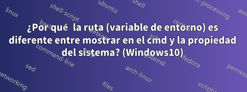 ¿Por qué la ruta (variable de entorno) es diferente entre mostrar en el cmd y la propiedad del sistema? (Windows10)