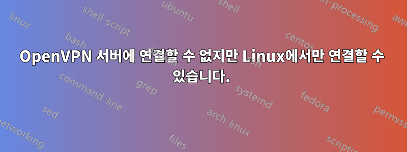 OpenVPN 서버에 연결할 수 없지만 Linux에서만 연결할 수 있습니다.