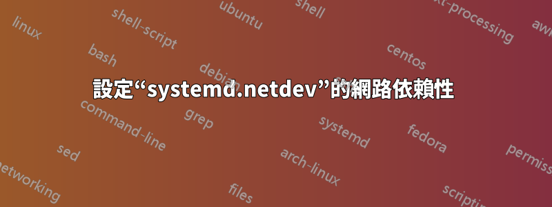 設定“systemd.netdev”的網路依賴性