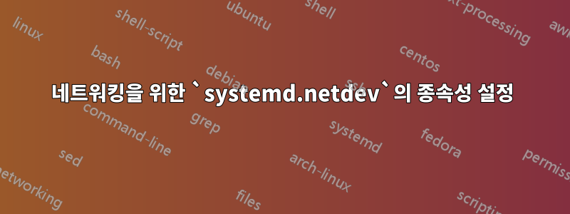 네트워킹을 위한 `systemd.netdev`의 종속성 설정