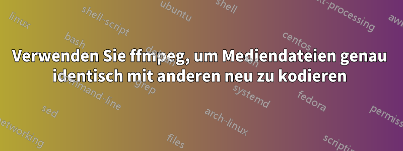 Verwenden Sie ffmpeg, um Mediendateien genau identisch mit anderen neu zu kodieren