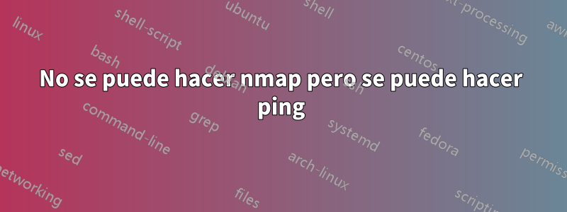 No se puede hacer nmap pero se puede hacer ping