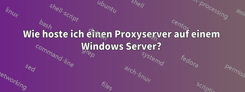 Wie hoste ich einen Proxyserver auf einem Windows Server?