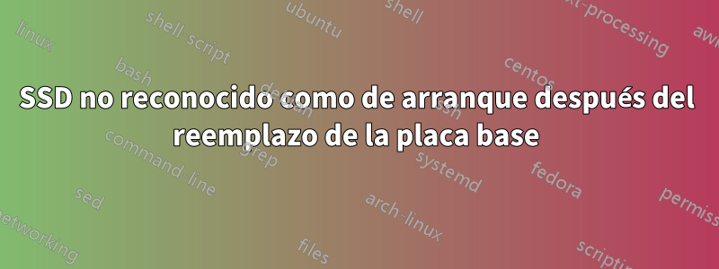 SSD no reconocido como de arranque después del reemplazo de la placa base