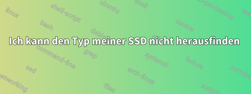 Ich kann den Typ meiner SSD nicht herausfinden