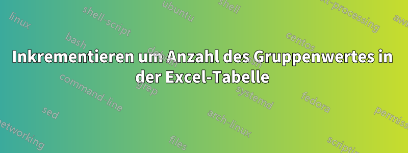 Inkrementieren um Anzahl des Gruppenwertes in der Excel-Tabelle